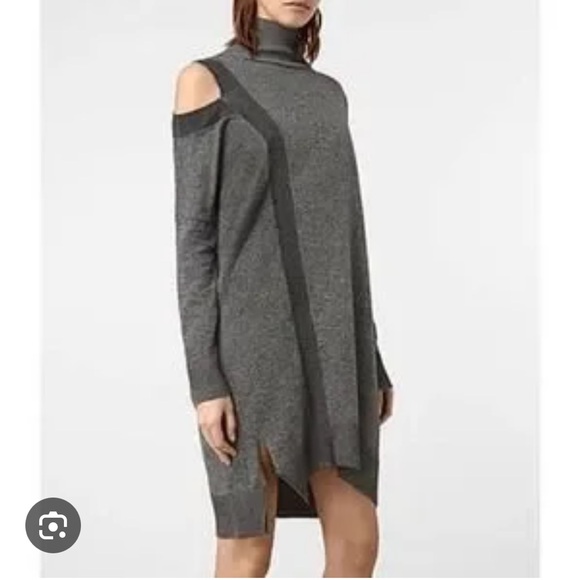 All Saints Cecily Twist Jumper in Heather Black Grey size M - Picture 1 of 12